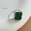 Дизайнерское кольцо Van Clover Ring Cleef Четырехлистное кольцо клевера 2024 Модные ювелирные изделия Дизайнерские кольца Van Clove Кольцо с кристаллом для женщин 4four Leaf Charm Ring Позолоченный Si