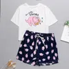 Women's Sleepwear Cute Cartoon Print Short Set Pajamas For Women Pajama Sweet Sleeve T Shirts & Shorts Summer Pijama