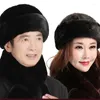 Bérets russes hiver casquettes hommes femmes bombardier fausse fourrure extérieur chaud épaissir homme casquette rétro élégant neige Ski Bonnets