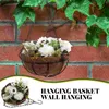 Decorative Flowers Simulated Rose Coconut Palm Hanging Basket Wall Home Decor Decoration Artificial Outdoor Fake Plants Wrought Iron