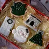 Bakvormen Santa Biscuit Mold Kerstboom Kachel Cookie Cutter En Stempel DIY Vrolijk Chrismas Jaar Cake Embosser Tool 2024