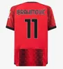 Rafa Leao Soccer Jerseys Giroud Ibrahimovic 23 24 AC Bennacer Pulisic Romagnoli Calhanoglu Rebic 2023 2024 Milans Football Shirt Maillot Men Kids Kid Kit