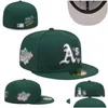 Ball Caps Erkek Beyzbol Takılmış Şapkalar Klasik Hip Hop Boston Sport Fl Bill For Sports Strapback Snap Geri Kamyoner Şapka Boyutu 7-8 Drop Del Dhtja