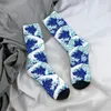 Calcetines para hombres Japonés Blue Wave Remix Masculino Hombres Mujeres Otoño Medias Harajuku