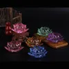7 färger Crystal Lotus Candle Holders Feng Shui Bowl Candlesticks Figur för kandelabra centerpieces Home Bar Party Decor 240125