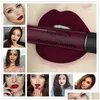 Brillo de labios Labios Maquillaje Negro Rojo Lápiz labial Tubo 18 colores Veet Matte Cosméticos Tinte Impermeable Esmalte Gota Entrega Salud Belleza OT1Z7