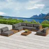 Lägermöbler utomhus fritidsgård teak soffa kombination trädgård villa