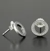 Atacado- 925 Sterling Silver Circle Stud Brinco com caixa original definida para CZ Diamond Women Fashion Brincos2922448