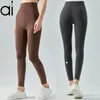 AL Yoga-Leggings mit hoher Taille, nahtlos, baumwollweich, durchgehend, ohne T-Linie, Damen-Sporthose, Pilates, Pickleball, Post-Up-Hose, Fitnessstudio, Laufen, enge Stretch-Jogginghose