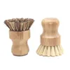 Brosses de nettoyage Brosse en bois portable Poignée ronde Pot Sisal Palm Plat Bol Pan Nettoyages Cuisine Corvées Frotter 2 Styles Drop Livraison Dhhzm