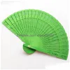 Kunst en Ambacht Kleur Vouwventilator Gepersonaliseerde Bruiloft Fans Hout Aangepast Logo Drop Delivery Thuis Tuin Dhefx