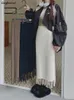 Jupes longues tricotées femmes automne gland Design élégant bureau dames mince loisirs solide tout-match Chic mode coréenne Faldas 240201