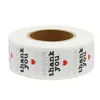 Adhesive Stickers Wholesale 3000Pcs 2.5Cm 500Pcs/Roll Round Transparent Thank You Stickers With Red Heart Seal Label Gift Wrap Station Dhmqh