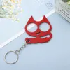 Super Cute Designers Cat Window Breaker Double Finger Buckle Self Defense levererar Little Eye Tiger Keychain S0S2