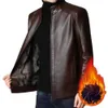 Cappotto da uomo con tasche Giacca in finta pelle da uomo Midaged antivento Peluche Ritenzione del calore Colletto alla coreana Cerniera Clre 240130