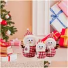 Party Decoration 3 Pieces Christmas P Dolls Family Ornaments Adorable 8Inch 10Inch 11.8Inch Tall Xmas Gift For Windowsill Stylish Drop Otrhi