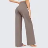 Pantalones para mujer Mujeres Yoga Pierna ancha para damas Cintura alta Pantalones de chándal con bolsillos Elástico Cómodo Entrenamiento Deportes