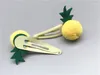 Hair Accessories Boutique Ins 10Pairs Fashion Cute Felt Pom Snap Clips Hairpins Mini Peach Pineapple Barrettes Princess