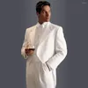 Męskie garnitury dla mężczyzn moda na notowanie lapowe podwójnie piersi Blazer Blazer Blazer Bloom Wedding Tailreat Szczupły 3 -częściowy solidny kolor formalny zestaw