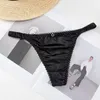 Women's Panties Underwear Sweet Solid Color Sports For Girl Low-waist Thin Belt Women Thong Satin Briefs Bow Female Lingerie