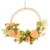 Couronnes de fleurs décoratives en faux bois, guirlande de perles, pendentif de ferme, couronne de printemps, décoration suspendue, plantes artificielles florales, Orna Otvhd