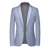 Stylish Mens Blazer Casual Slim Fitness Formal One Button Office Suit Coat Top White Jacket Masculino Blazers Men 240124