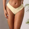 Women's Panties Sexy Seamless Breathable Briefs Underwear V-Waist Thong Solid Color Lingeries For Woman Underpants Brazilian