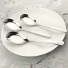 Stainless Steel Western Food Knife Fork Spoon 3Pcs/Set Long Handle Coffee Spoons Pastry Cake Forks Fruit knives Kitchen Tableware TH1303