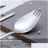 Forks Fruit Fork łyżka długa rączka ze stali nierdzewnej lody sałatki deserowe deser stołowy wygodne zachodnie mtifunction Sier Spork Drop de Otlc6