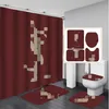 Top Groothandel Casual Bloemen Gedrukt Douchegordijnen Waterabsorberende Vloermat Antislip Designer Toiletbril Kussen Gordijn Thuis Badkamer Decor 4 Delige Set