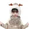 Basker Autumn and Winter Children's Hat Scarf One Cute Santa Baby Ear Protection Little Antlers