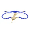 Braccialetti con ciondoli Bracciale ballerina di cristallo con zirconi cubici Ottone placcato oro Ragazza di danza classica con cordino rosso Regalo di gioielli fatti a mano