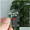 Adhesive Stickers Wholesale 3000Pcs 2.5Cm 500Pcs/Roll Round Transparent Thank You Stickers With Red Heart Seal Label Gift Wrap Station Dhmqh