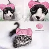 Vêtements pour chiens Solide Auto-adhésif Protection d'oreille Chat Bonnet de douche pour animaux de compagnie Facile à nettoyer Sangle réglable Cadeau à la maison Élastique Polyester imperméable