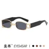 New GM same Sunglasses small frame metal square sunglasses Fashion Trend personalized mens and womens ring buckle Sunglasses 2024