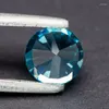 Pedras preciosas soltas zircônia cúbica luz mar cor azul forma redonda 4k corte esmagado pedra preciosa cz sintética para diy jóias fazendo material