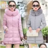 Mulheres Trench Coats Jaqueta de Inverno Com Capuz Parka Grande Gola De Pele Feminina Grosso Casaco Quente À Prova de Vento Sobretudo Conforto Casual Outwear -30 Dro Ottpj