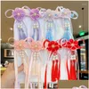 Hårtillbehör Vintage Chinese Organza Ribbon Bow Tassel Hairpins Hairgrips Farterfly Flower Clips for Girls Han Fu Pins Drop Delive Otsrq