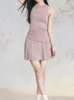 Work Dresses Skinny Knit With Tank Top A-line Skirt Two-piece Set Summer 2024 Suit Party Korean Elegant Lady Style