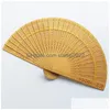 Kunst en Ambacht Kleur Vouwventilator Gepersonaliseerde Bruiloft Fans Hout Aangepast Logo Drop Delivery Thuis Tuin Dhefx