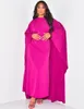 Autumn Fashion Satin Party Dress Robe Abaya Muslimsk kvinnor Elegant solid rund nacke -ärm är lös maxi 240130