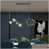 Lustres LED moderne luminosité de luxe éclairage pour chambre à coucher salle à manger salon salle d'étude longues cordes suspendues intérieur créatif goutte livraison Dhqn7