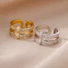 Cluster Anelli Croce in acciaio inossidabile per le donne 2024 Trend Zircone Anello di cristallo Coppia romantica Matrimonio Estetico Jewerly Anelli Mujer