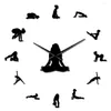 Horloges murales Yoga Poses DIY Horloge géante sans cadre Trouvez votre équilibre Méditation Art Home Dcor Moderne Grande montre Cadeau de pleine conscience