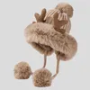 Bérets chapeau d'hiver confortable bombardier à la mode tricot bois mignon boule de laine en peluche automne et