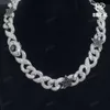 Testeur de diamants, chaîne à maillons cubains de 22mm, Moissanite, diamant rond brillant, collier lourd en argent 925