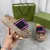 Zapatillas de plataforma para mujer, sandalias de lona, diapositivas, fiesta al aire libre en la playa, tacones de diseñador con parte inferior gruesa de lujo