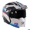 Motorcycle Helmets Modar 3/4 Open Face Vintage Dirt Bike Cascos Fl Helmet Personality Off Road Changeable Chin Para Moto Dot Ece Drop Dhjsn