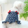 Dog Apparel Soft Comfortable Pet Dress Stylish Floral Print Elegant Cat Princess For Everyday Wear With Leash Ring Small