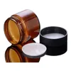 Vasetti cosmetici in plastica PET color ambra Bottiglie di crema per lozione per le mani con tappo a vite nero 60ml 100ml 120ml Ejpoq Lorhf